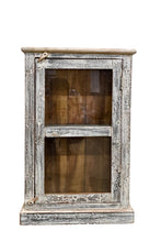 Narrow single door glass cabinet
