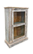 Narrow single door glass cabinet