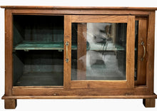 solid teak cabinet small glass 
