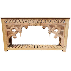 Natural / Bleached Console Intricate Carving